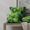 Aqua Green Stain Resistant Performance Pet Friendly Leaves Botanical Print Upholstery Fabric by The Yard - SKU: Elora Palm